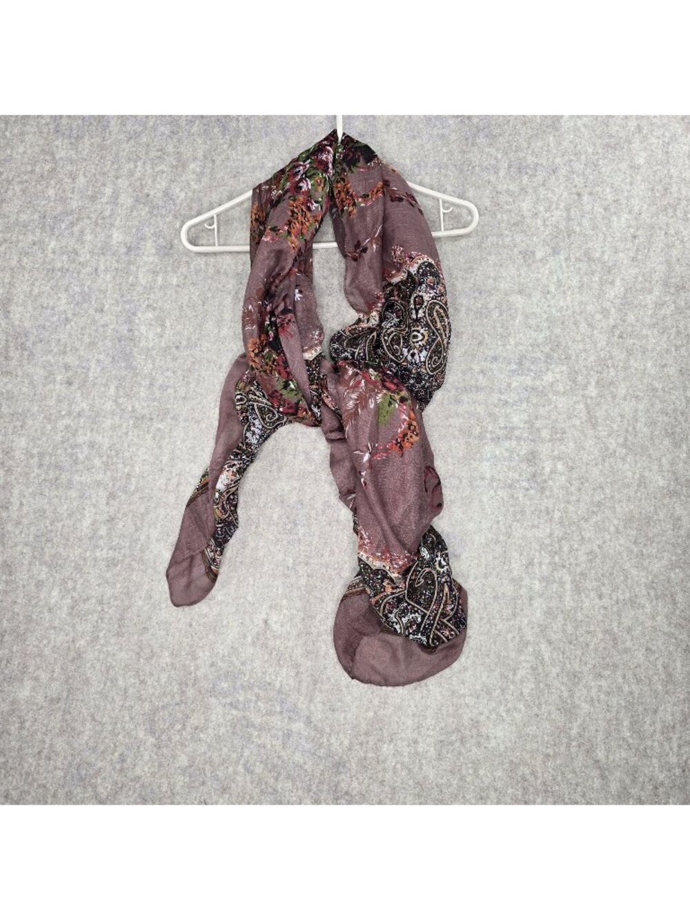 Charlotte Russe Women Paisley Print Sheer Scarf Purple Multicolor One Size Polye